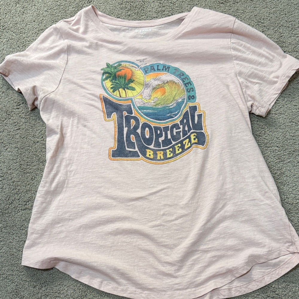 Old Navy Tropical Breeze Tee - Light Pink